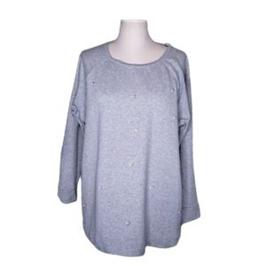 LOFT Plus Pearl Embellished Sweatshirt